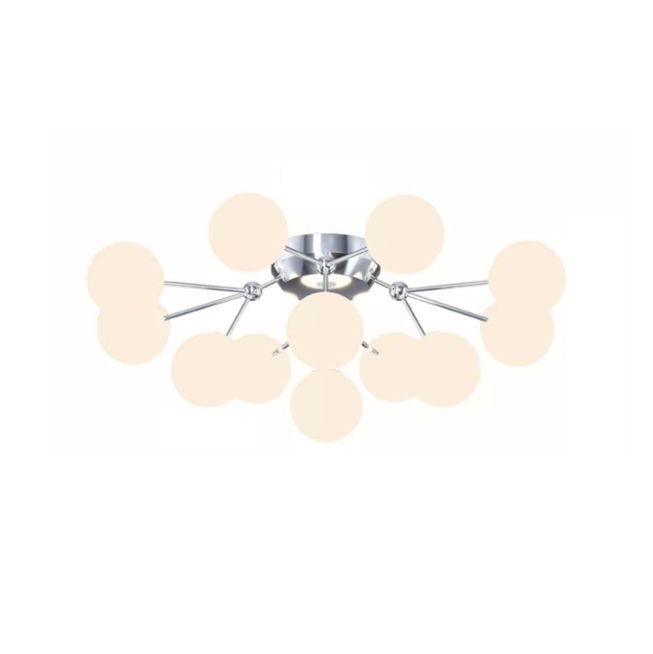 Glass Balls Cluster Ceiling Lamp 12 Lamps ? 38.2″ x H 16.1″ / Dia 97cm x H 41cm / Chrome & White Ceiling lamp