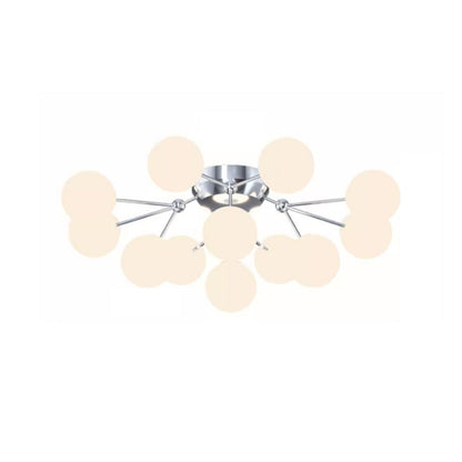 Glass Balls Cluster Ceiling Lamp 12 Lamps ? 38.2″ x H 16.1″ / Dia 97cm x H 41cm / Chrome & White Ceiling lamp