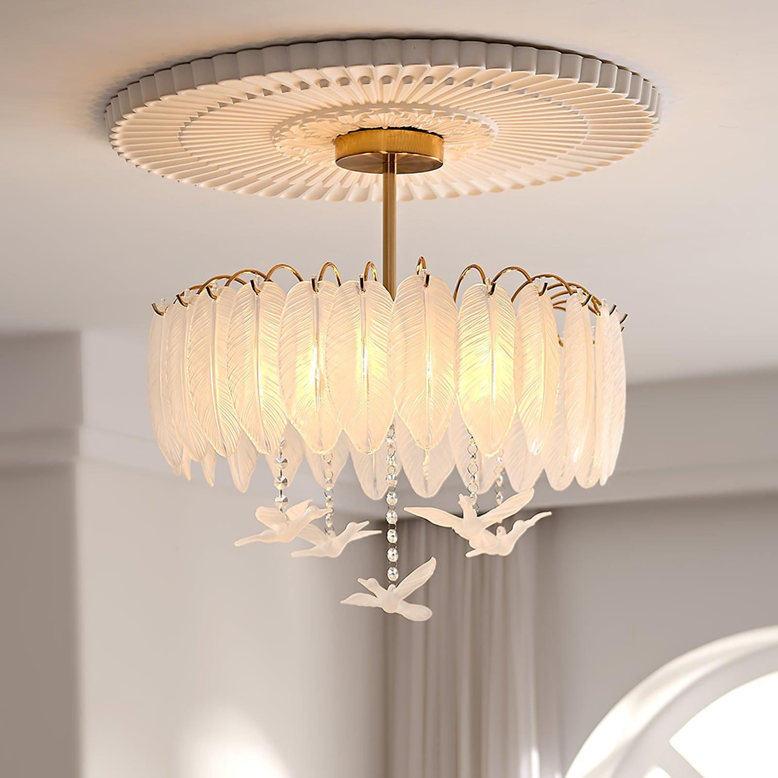 Glass Feather Ceiling Light Ceiling lamp