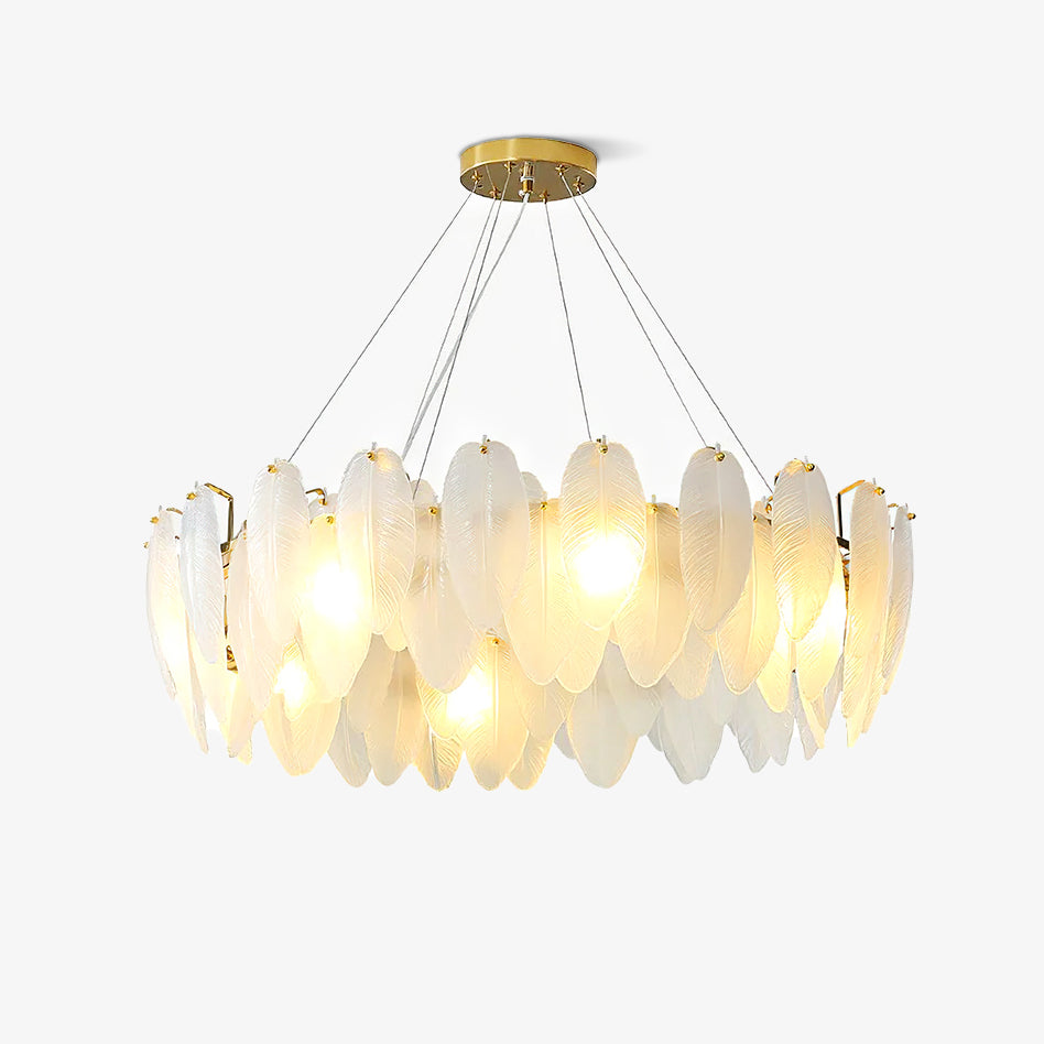 Glass Feather Chandelier Chandelier