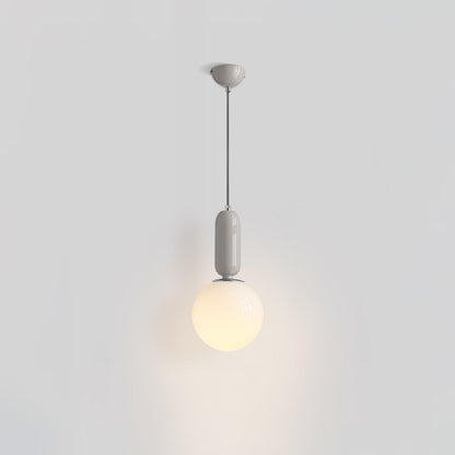 Glass Globe Ball Pendant Light Dia 5.9″ x H 12.6″ / Dia 15cm x H 32cm / Grey & White Pendant light