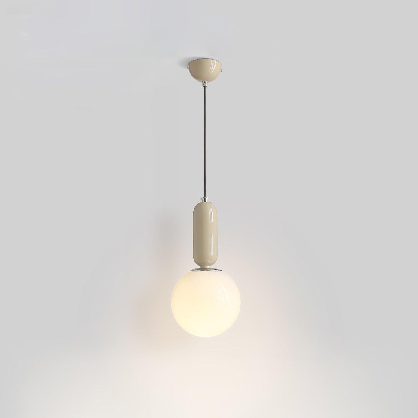 Glass Globe Ball Pendant Light Dia 5.9″ x H 12.6″ / Dia 15cm x H 32cm / Cream & White Pendant light