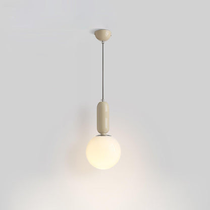 Glass Globe Ball Pendant Light Dia 5.9″ x H 12.6″ / Dia 15cm x H 32cm / Cream & White Pendant light