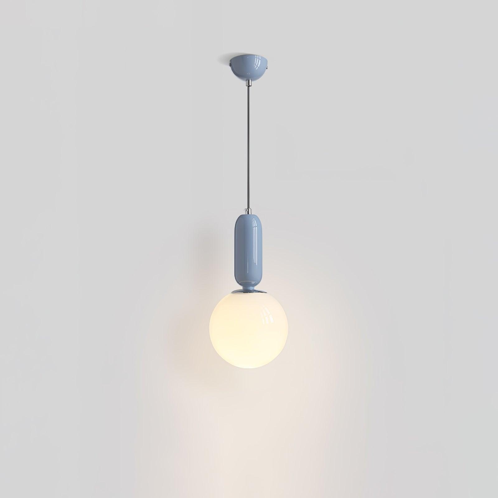 Glass Globe Ball Pendant Light Dia 5.9″ x H 12.6″ / Dia 15cm x H 32cm / Blue & White Pendant light