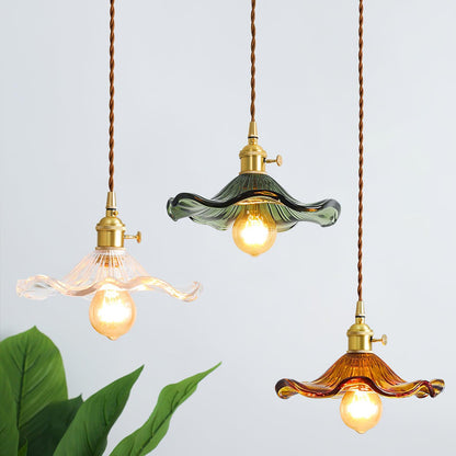 Glass Hibiscus Flower Swag Light Pendant light