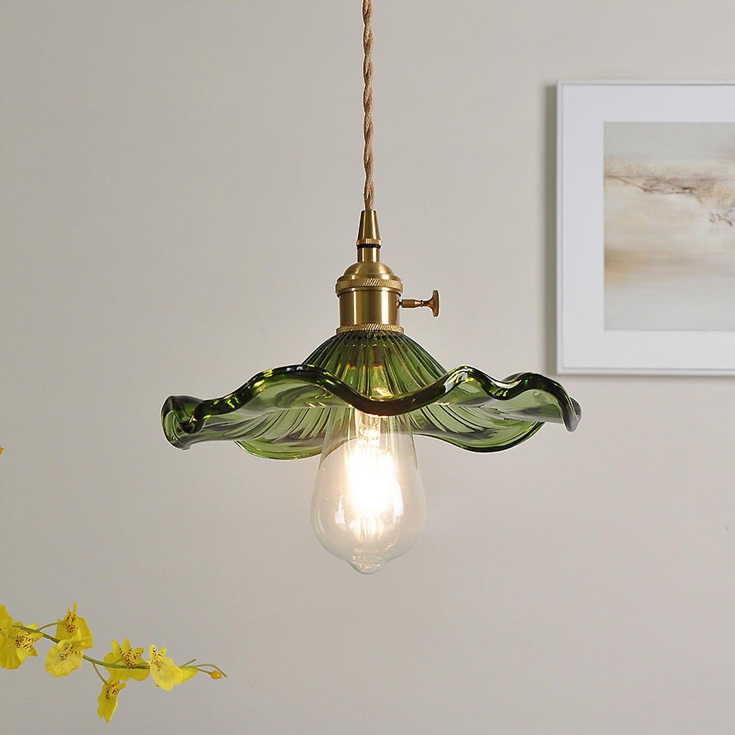 Glass Hibiscus Flower Swag Light Pendant light
