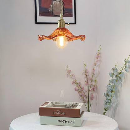 Glass Hibiscus Flower Swag Light Pendant light