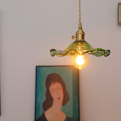 Glass Hibiscus Flower Swag Light Pendant light