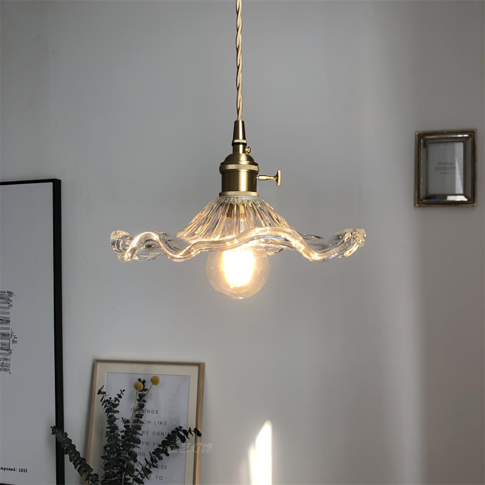 Glass Hibiscus Flower Swag Light Pendant light