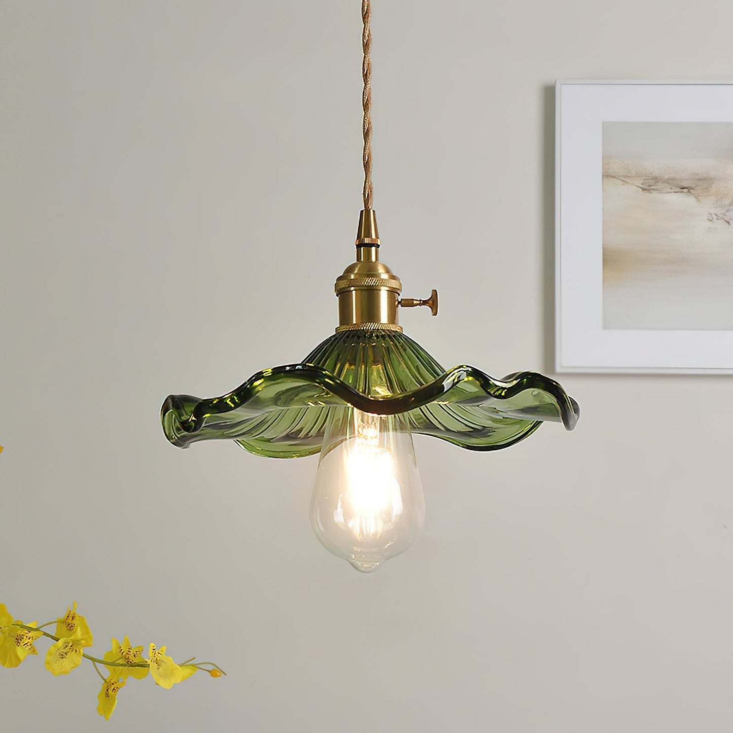 Glass Hibiscus Flower Swag Light Pendant light