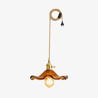 Glass Hibiscus Flower Swag Light Pendant light