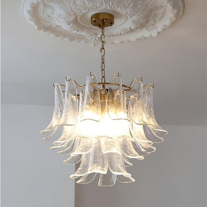 Glass Leaf Cascade Chandelier Chandelier