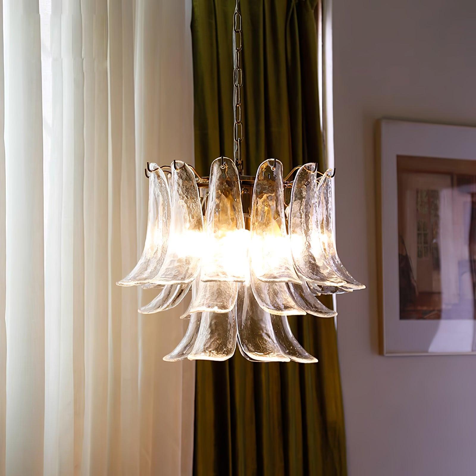 Glass Leaf Cascade Chandelier Chandelier