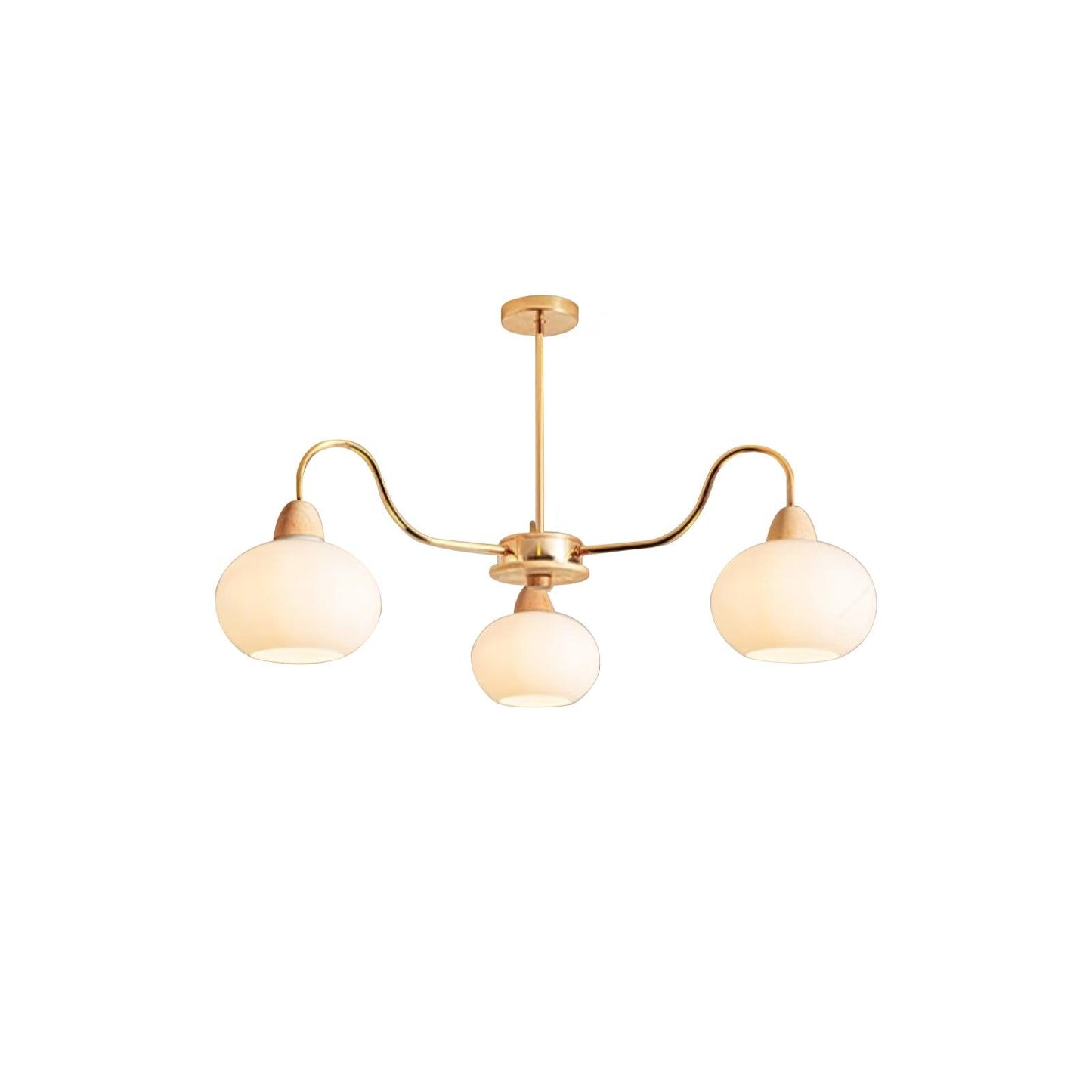 Glass Persimmon Chandelier 3 Lamps Dia 22.8″ x H 13.4″ / Dia 58cm x H 34cm / Gold & White glass Chandelier