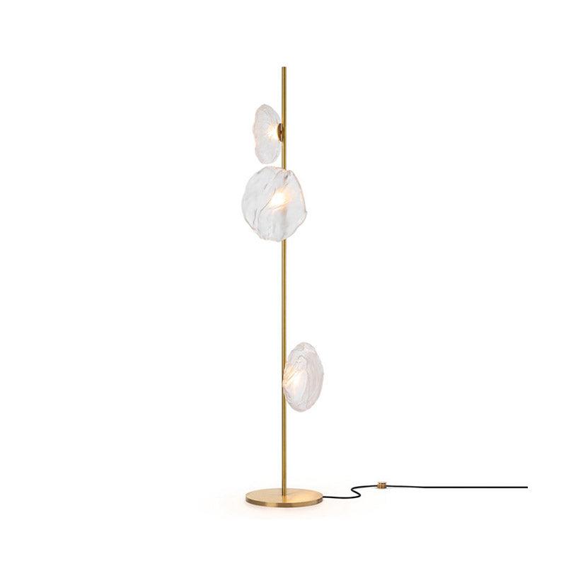 Glass Mesh Petals Floor Lamp 3 heads ? 13.8″ x H 70.9″ / Dia 35cm x H 180cm / Gold + Clear / US plug Floor lamp