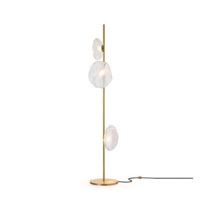 Glass Mesh Petals Floor Lamp 3 heads ? 13.8″ x H 70.9″ / Dia 35cm x H 180cm / Gold + Clear / US plug Floor lamp