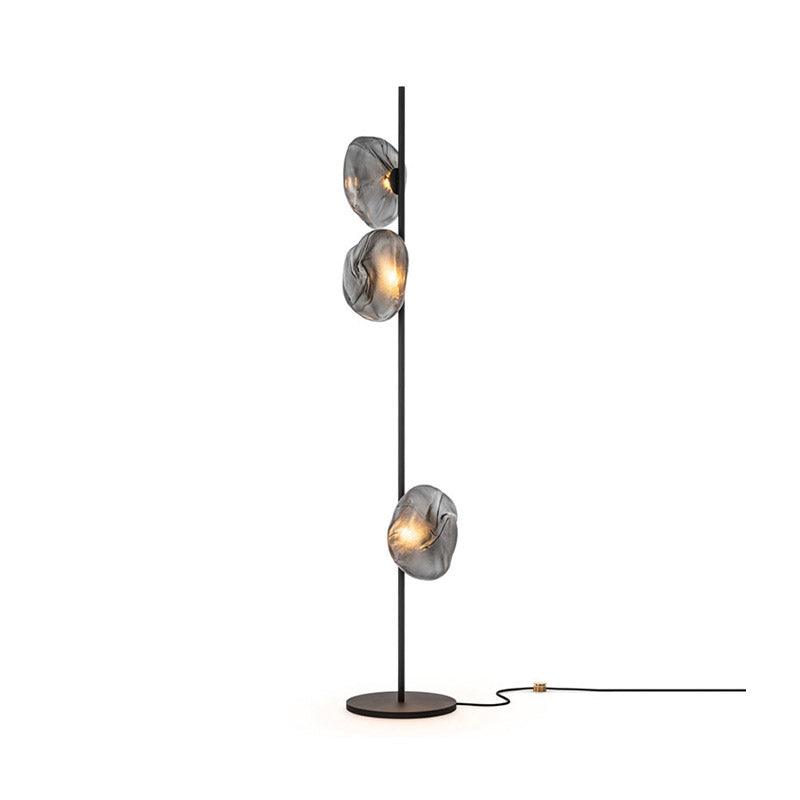 Glass Mesh Petals Floor Lamp 3 heads ? 13.8″ x H 70.9″ / Dia 35cm x H 180cm / Black + Smoke gray / US plug Floor lamp