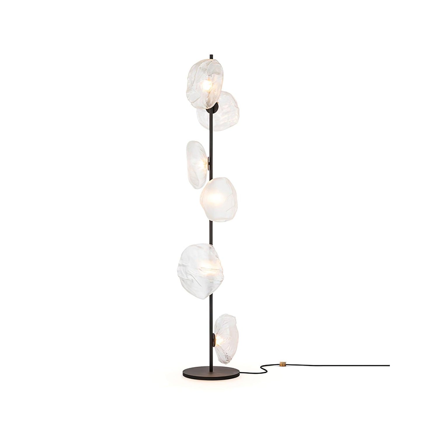 Glass Mesh Petals Floor Lamp 6 heads ? 13.8″ x H 70.9″ / Dia 35cm x H 180cm / Black + Clear / US plug Floor lamp
