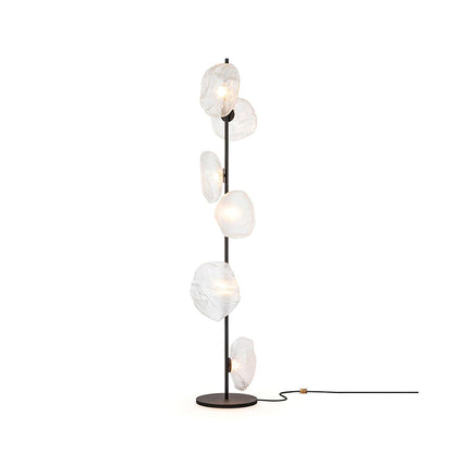 Glass Mesh Petals Floor Lamp 6 heads ? 13.8″ x H 70.9″ / Dia 35cm x H 180cm / Black + Clear / US plug Floor lamp