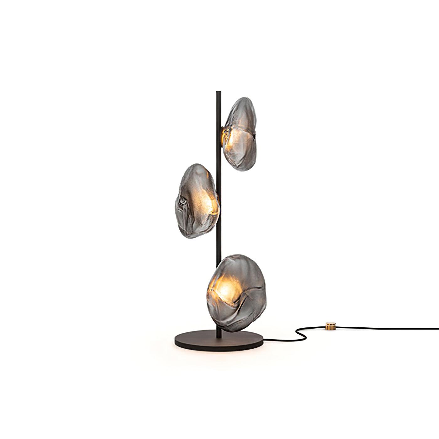 Glass Petals Table Lamp ? 13.8″ x H 35.4″ / Dia 35cm x H 90cm / Black + Smoke gray / US plug Table lamp