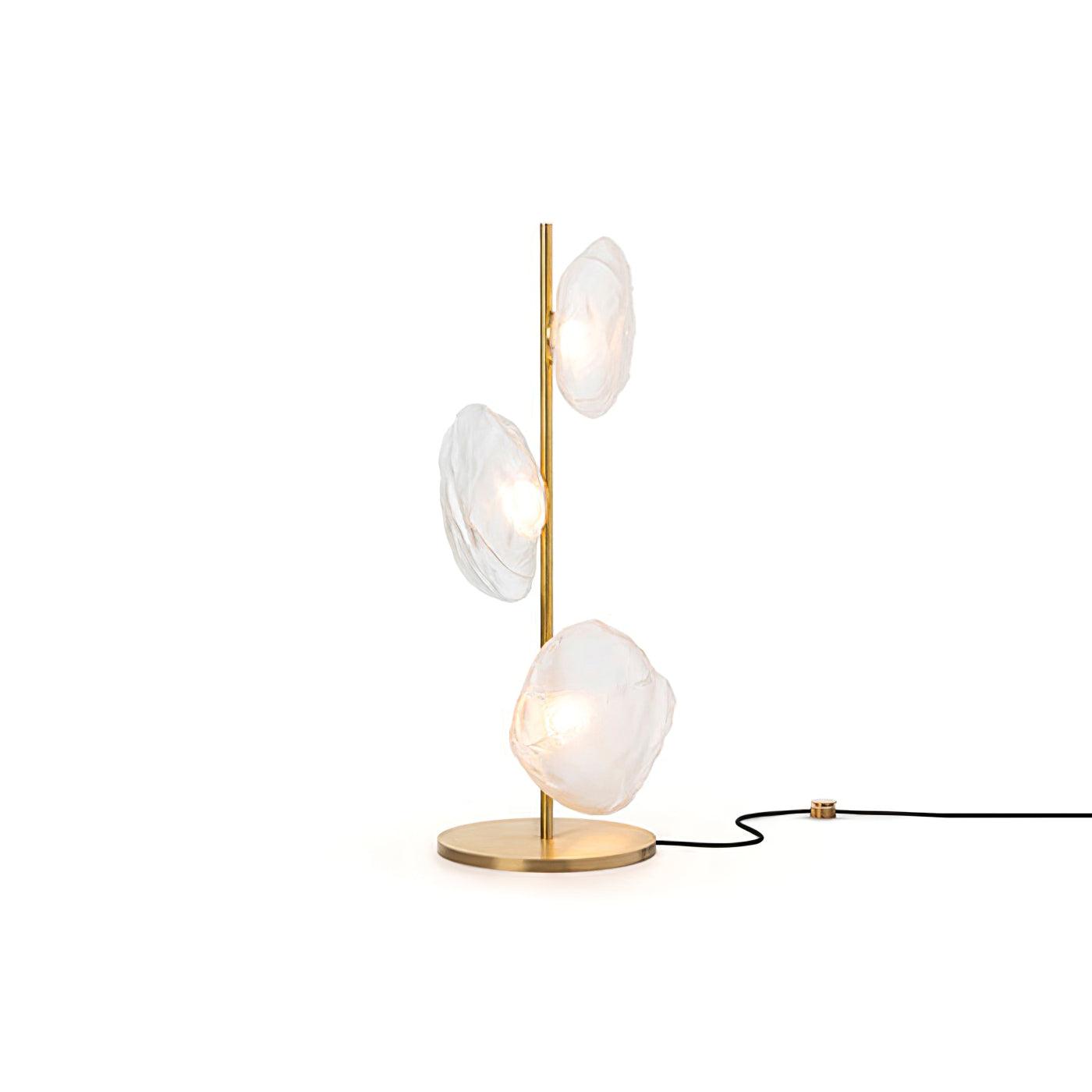 Glass Petals Table Lamp ? 13.8″ x H 35.4″ / Dia 35cm x H 90cm / Gold + Clear / US plug Table lamp