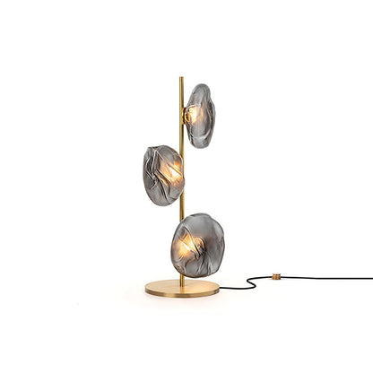 Glass Petals Table Lamp ? 13.8″ x H 35.4″ / Dia 35cm x H 90cm / Gold + Smoke gray / US plug Table lamp