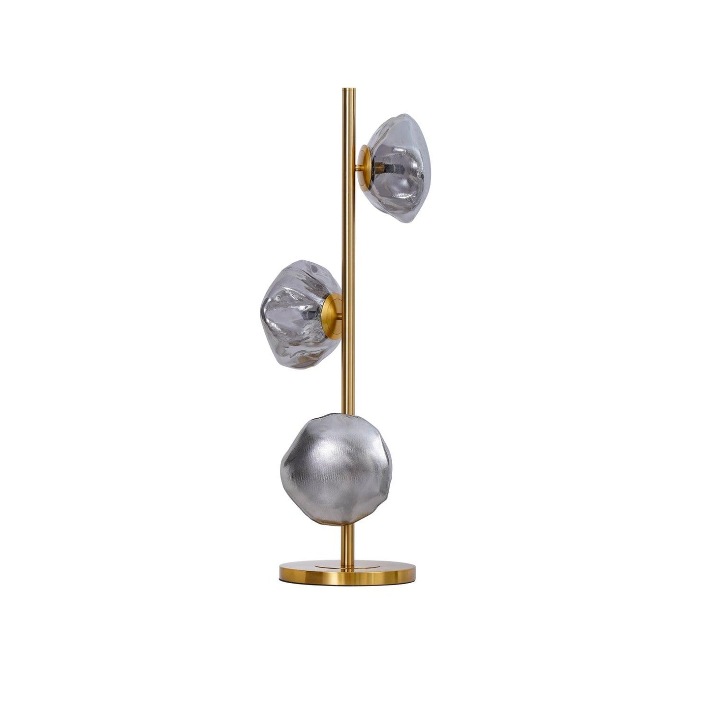 Glass Petals Table Lamp ? 13.8″ x H 35.4″ / Dia 35cm x H 90cm / Gold + Smoke gray / UK plug Table lamp