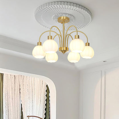 Glass Pumpkin Gold Chandelier Chandelier