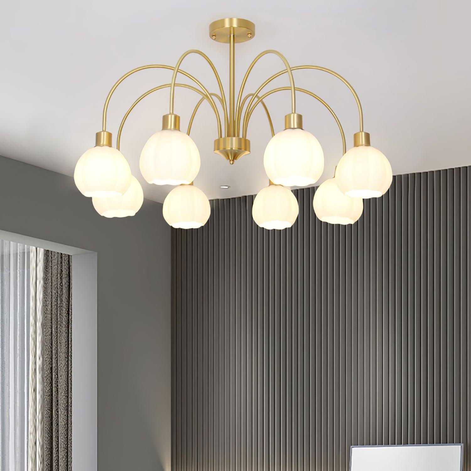 Glass Pumpkin Gold Chandelier Chandelier
