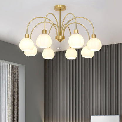 Glass Pumpkin Gold Chandelier Chandelier