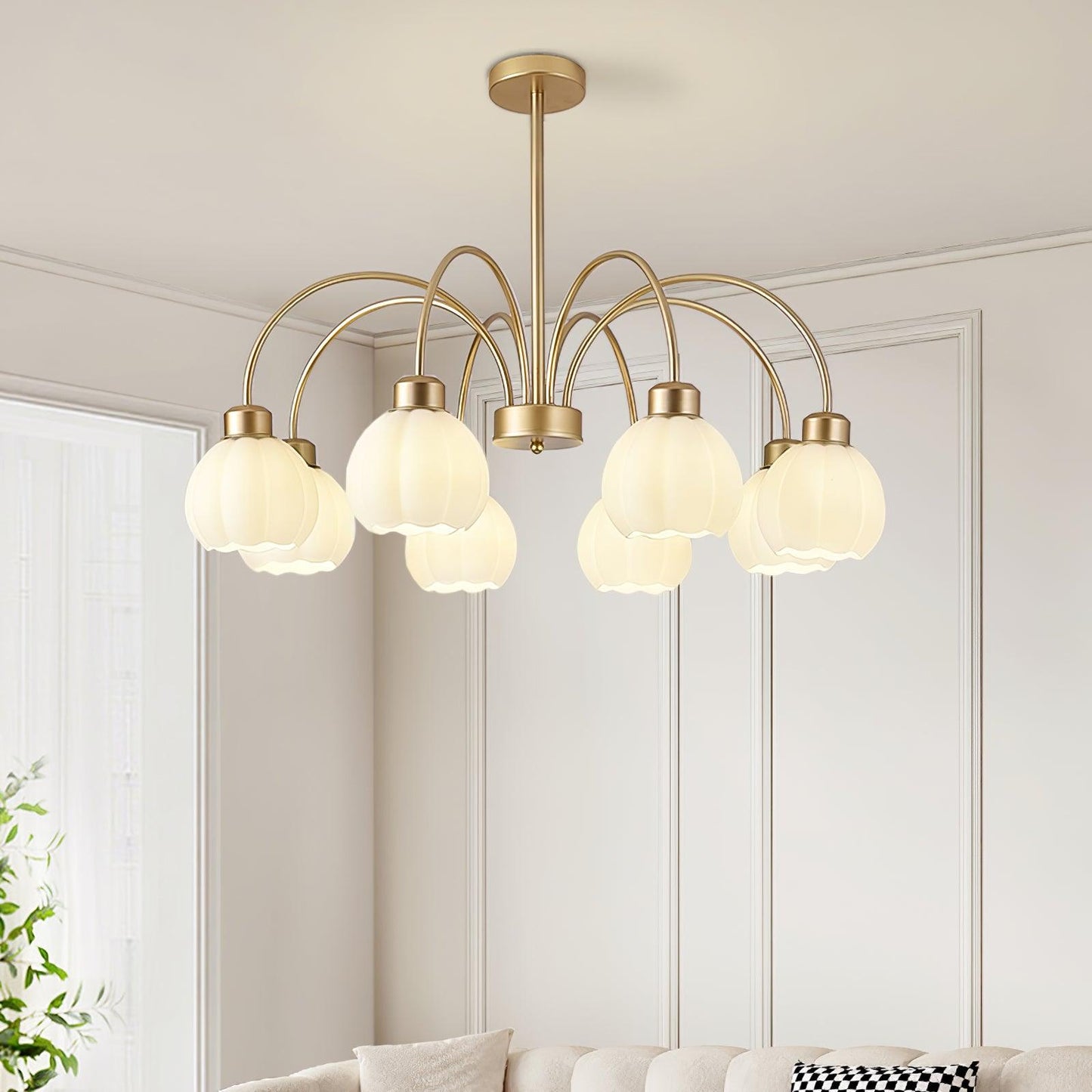 Glass Pumpkin Gold Chandelier Chandelier