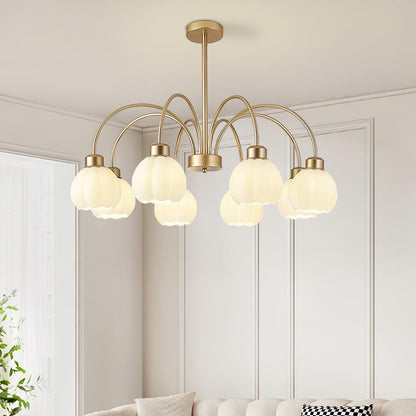 Glass Pumpkin Gold Chandelier Chandelier