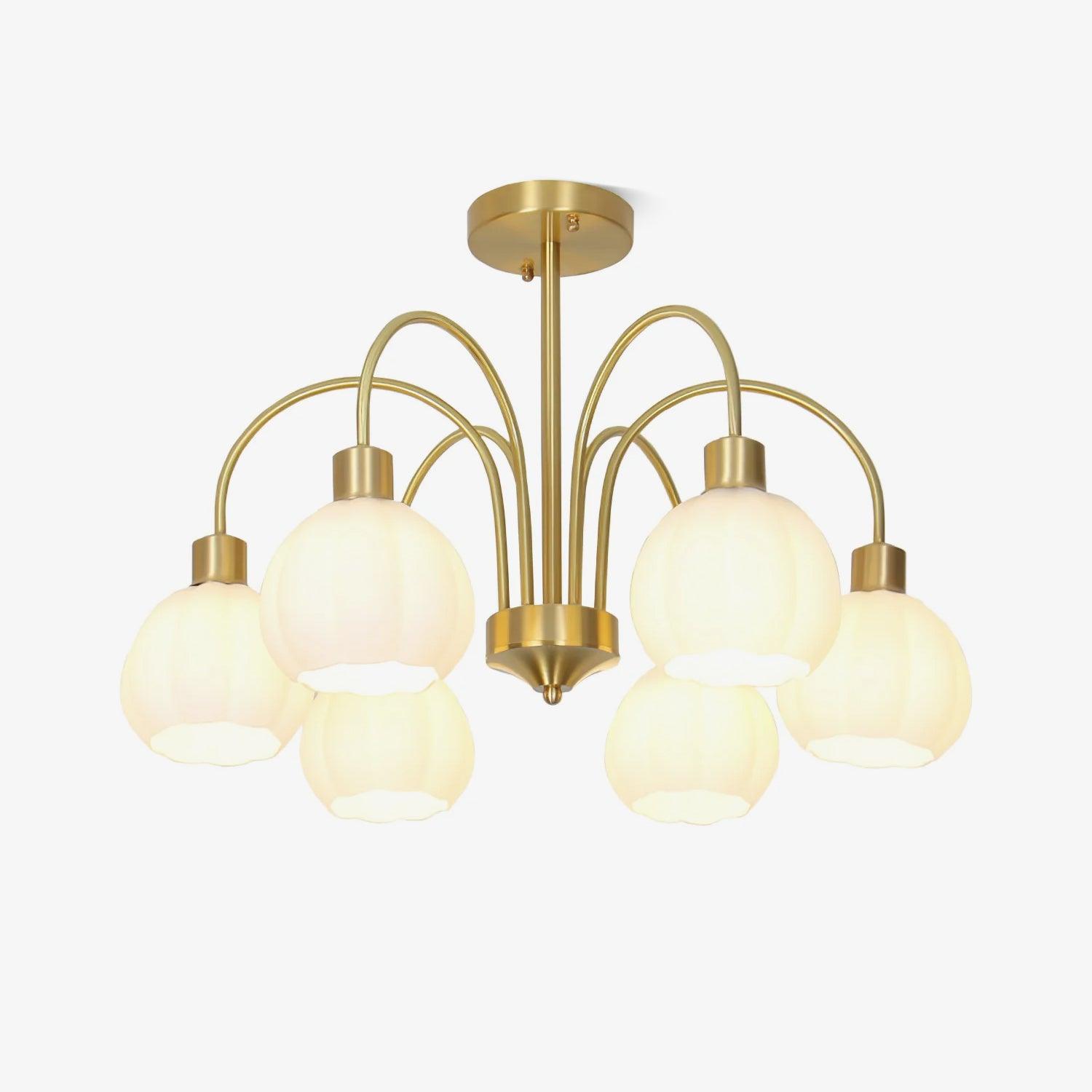 Glass Pumpkin Gold Chandelier Chandelier