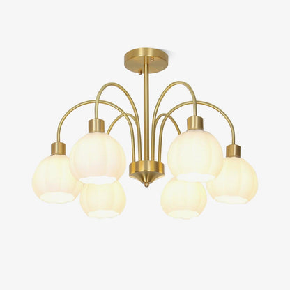 Glass Pumpkin Gold Chandelier Chandelier