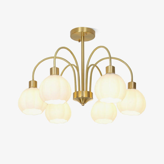 Glass Pumpkin Gold Chandelier Chandelier