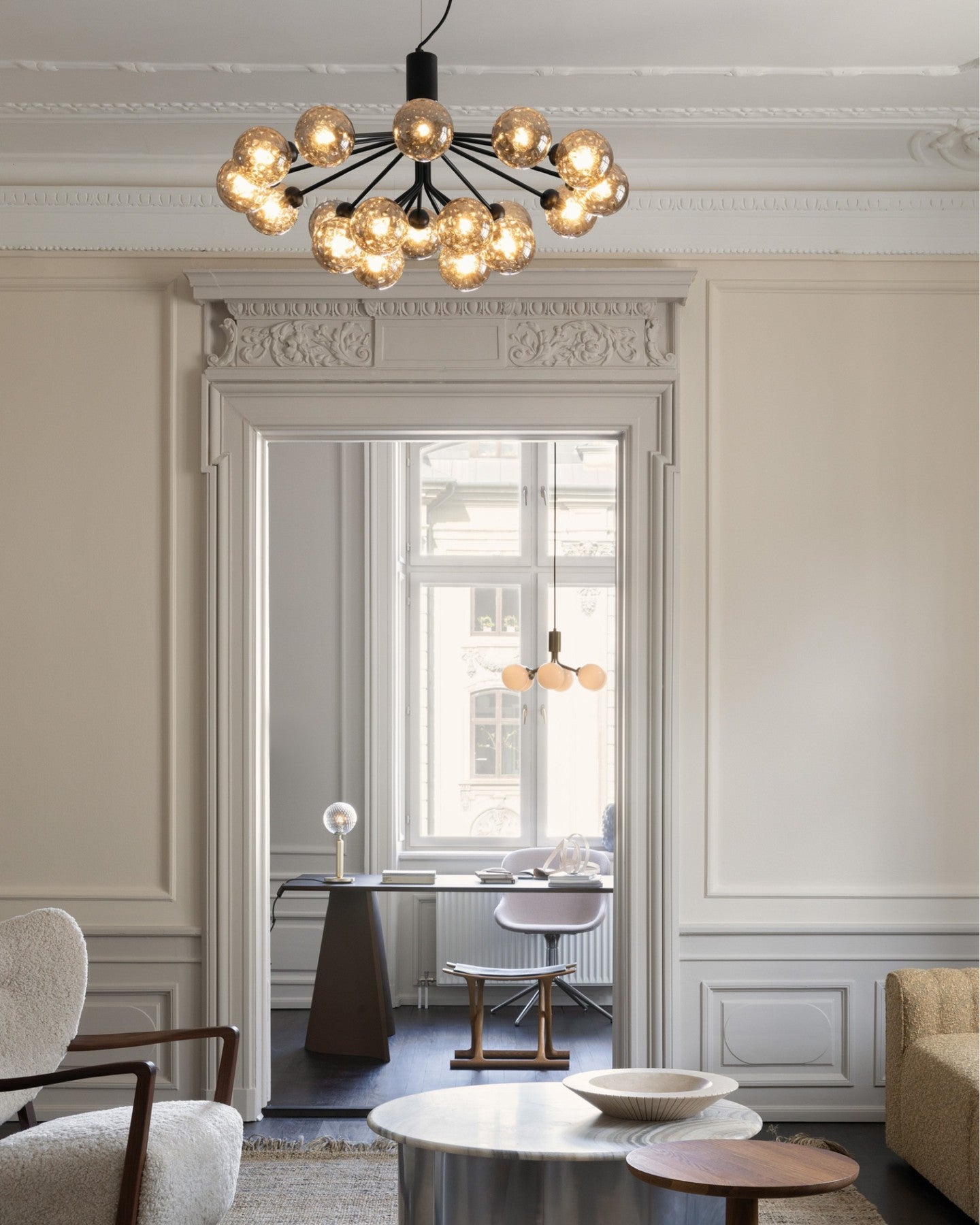 Glass Sphere Cluster Chandelier Chandelier