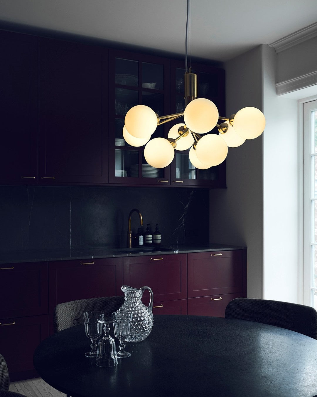 Glass Sphere Cluster Chandelier Chandelier