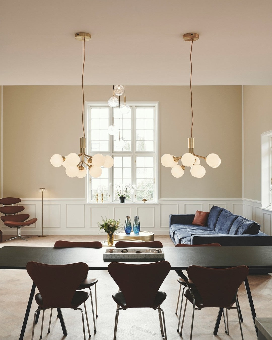 Glass Sphere Cluster Chandelier Chandelier