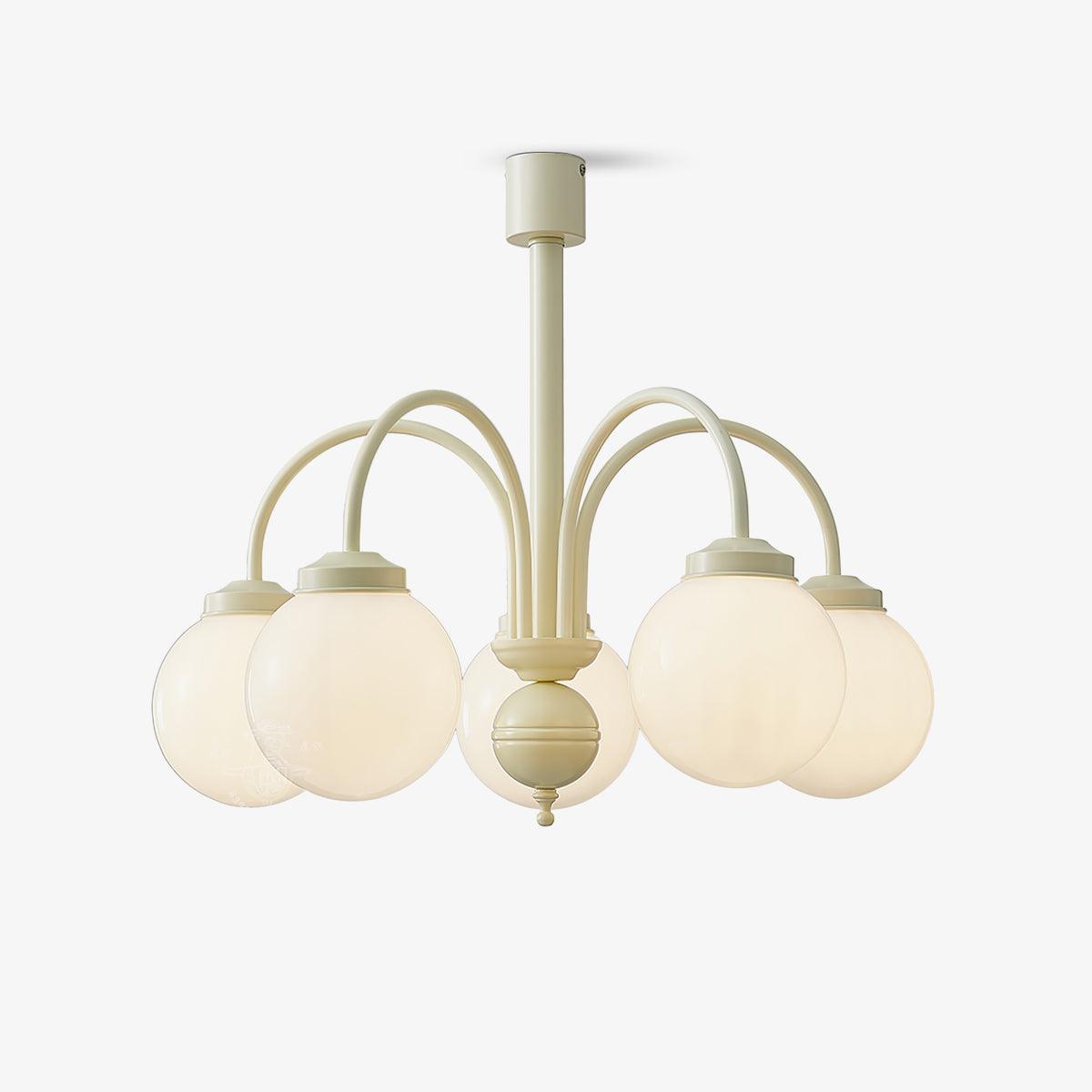Cream Glass Sphere Chandelier Chandelier