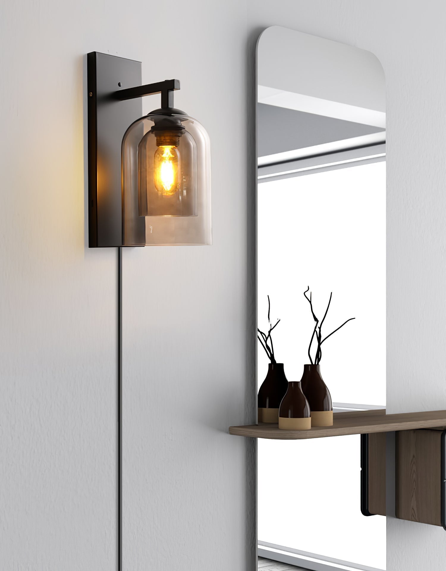 Glass Tubular Plug-in Wall Lamp Wall lamp