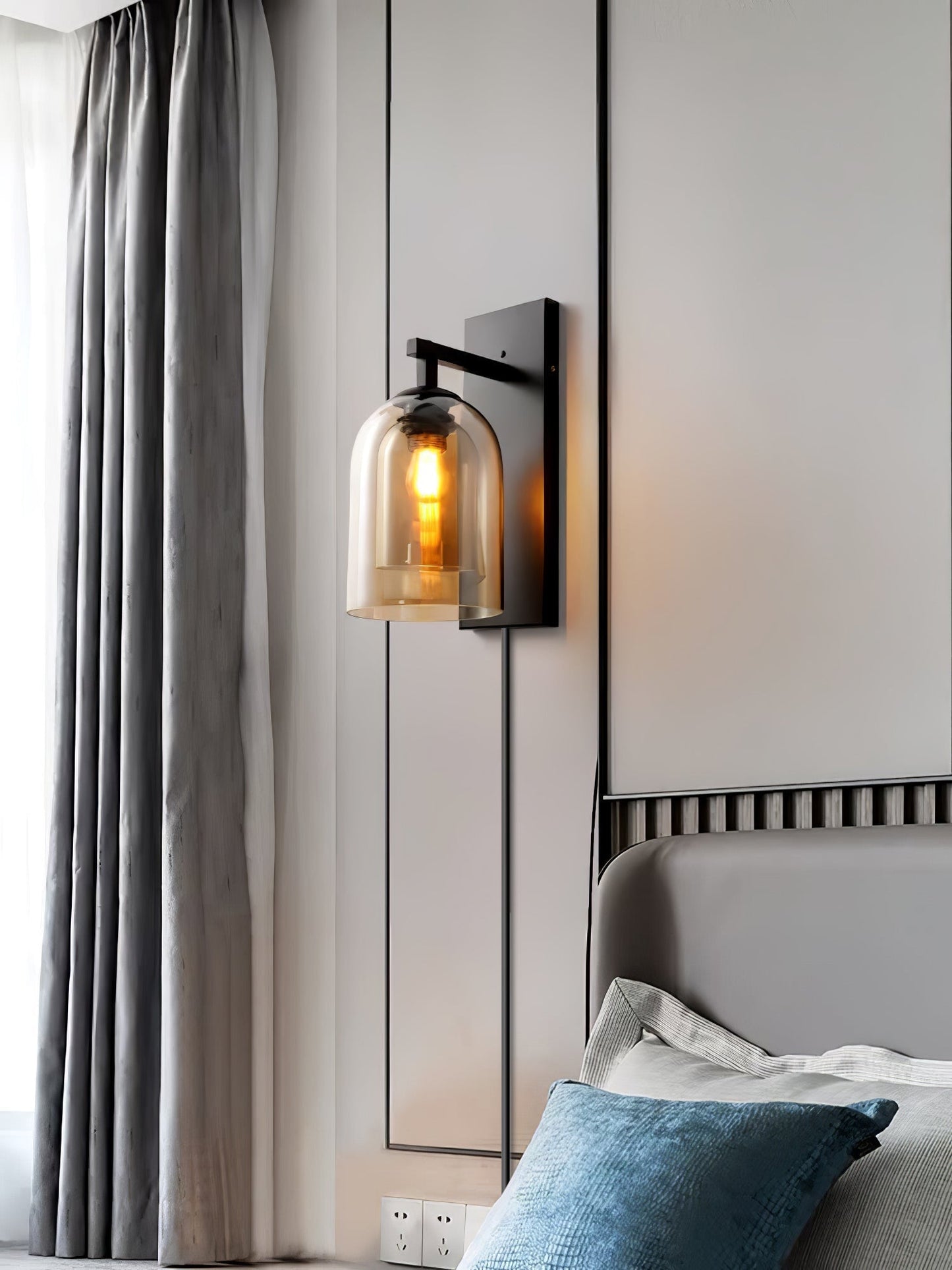 Glass Tubular Plug-in Wall Lamp Wall lamp
