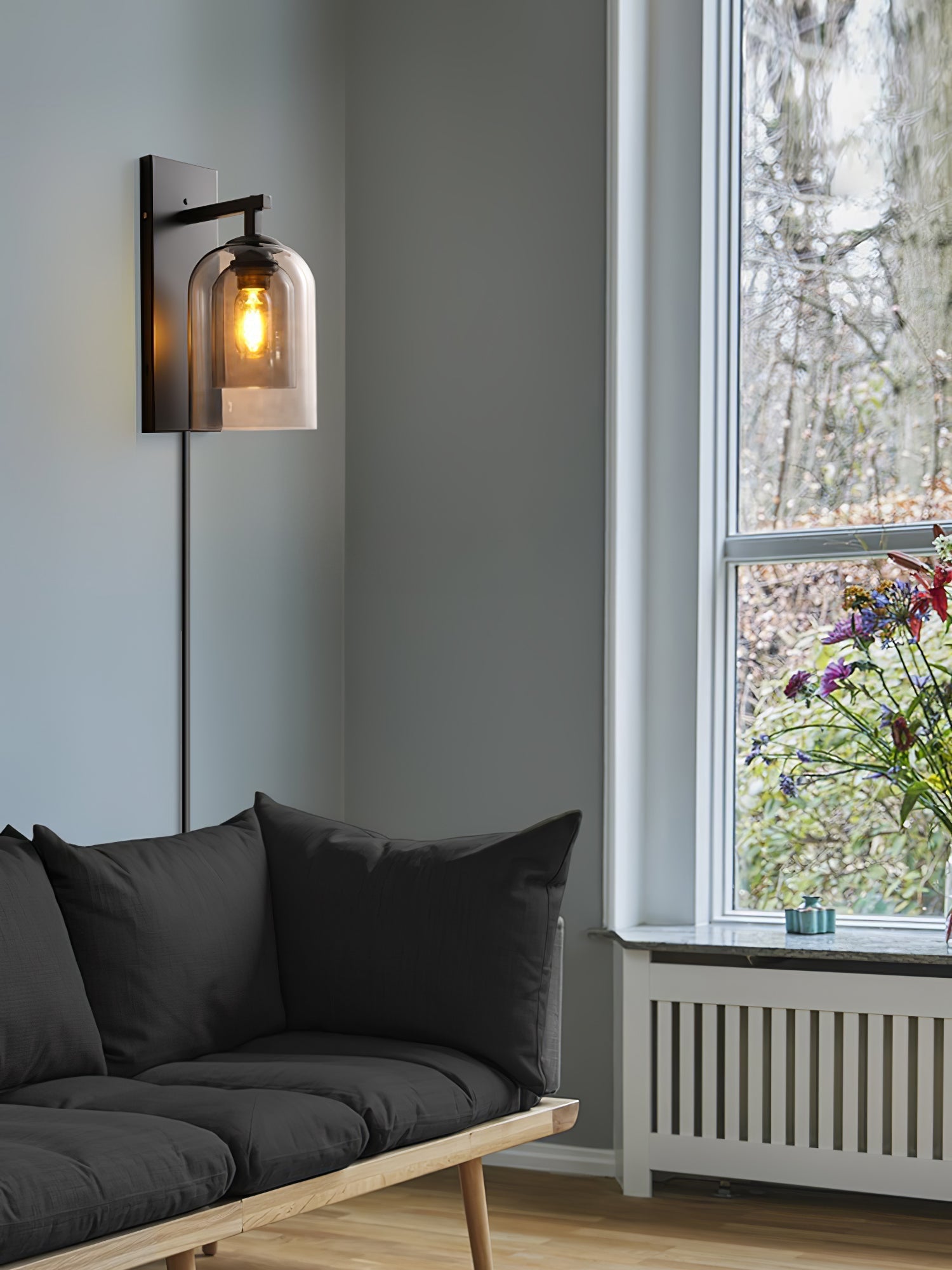 Glass Tubular Plug-in Wall Lamp Wall lamp