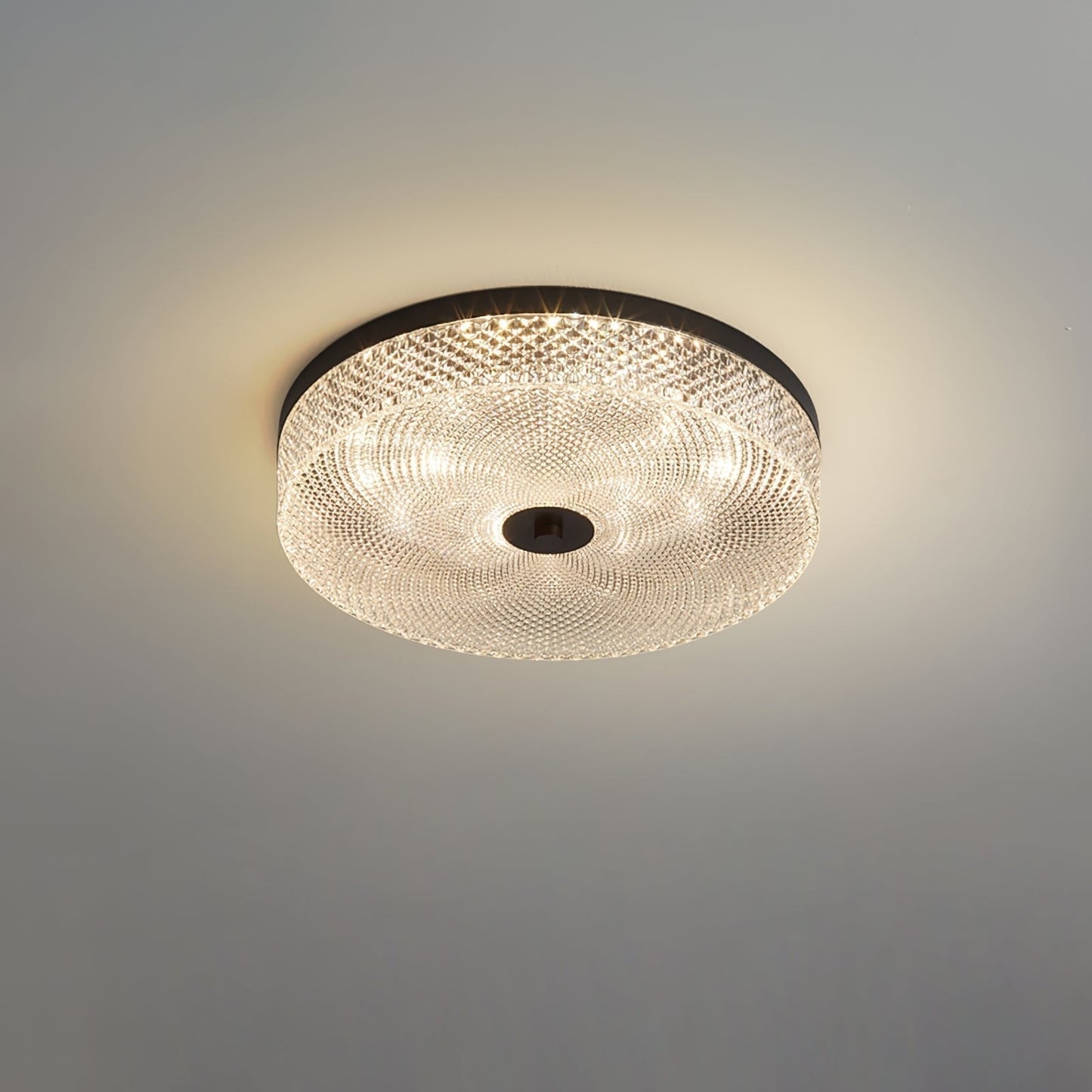 Glimmering Striped Ceiling Light ? 13.8″ x H 3.1″ / Dia 35cm x H 8cm / Black / Warm Light Ceiling lamp