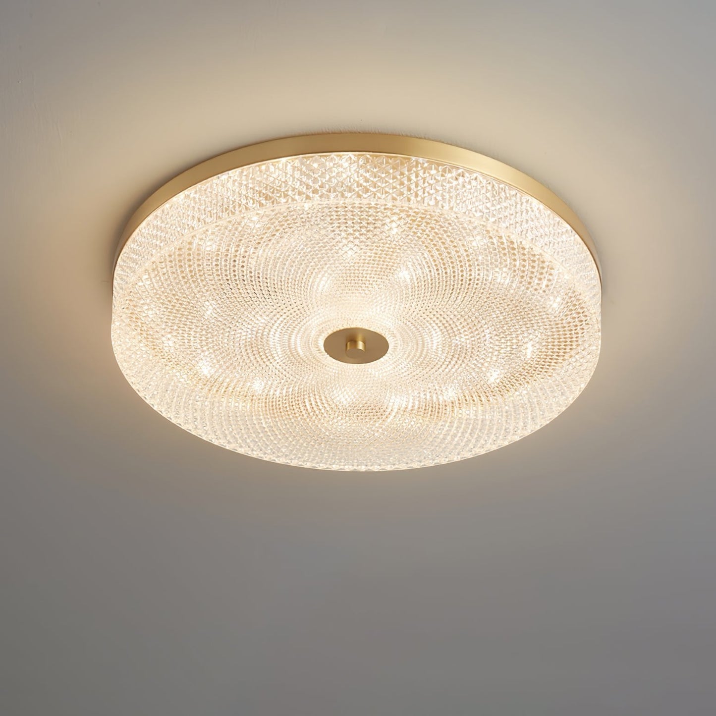 Glimmering Striped Ceiling Light ? 17.7″ x H 3.1″ / Dia 45cm x H 8cm / Brass / Warm Light Ceiling lamp