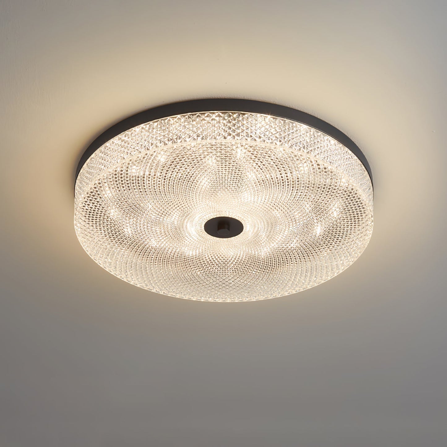 Glimmering Striped Ceiling Light ? 17.7″ x H 3.1″ / Dia 45cm x H 8cm / Black / Warm Light Ceiling lamp