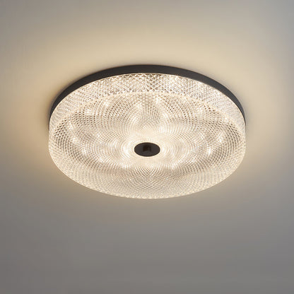 Glimmering Striped Ceiling Light ? 17.7″ x H 3.1″ / Dia 45cm x H 8cm / Black / Warm Light Ceiling lamp