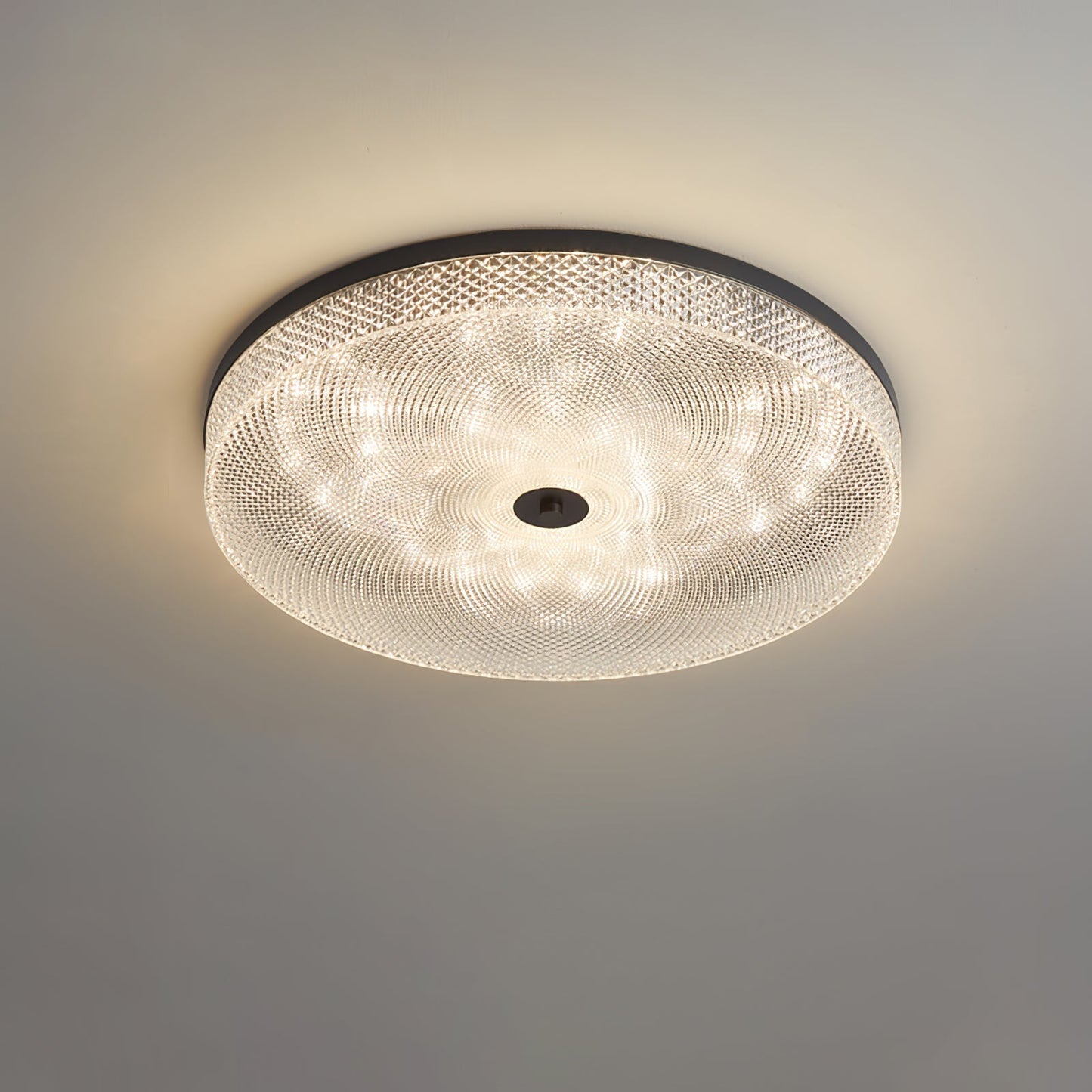 Glimmering Striped Ceiling Light ? 21.7″ x H 3.1″ / Dia 55cm x H 8cm / Black / Warm Light Ceiling lamp