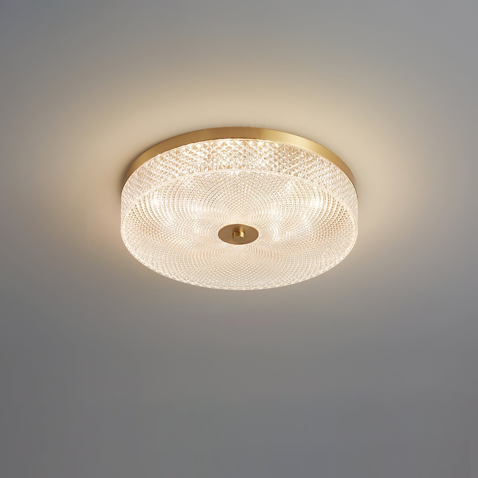 Glimmering Striped Ceiling Light ? 13.8″ x H 3.1″ / Dia 35cm x H 8cm / Brass / Warm Light Ceiling lamp