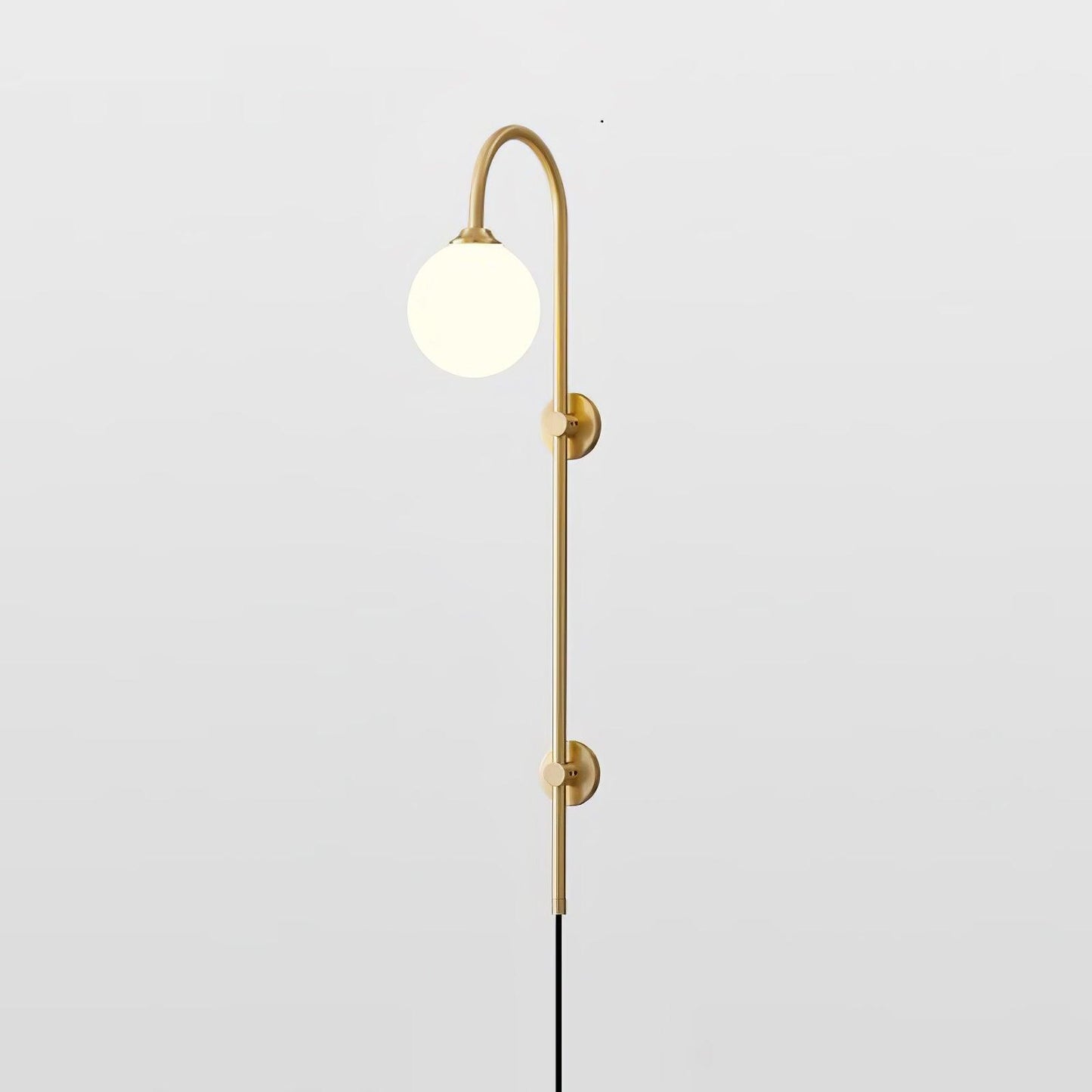 Globe Brass Wall Sconce Dia 4.7″ x H 23.6″ / Dia 12cm x H 60cm / Gold & White Wall lamp