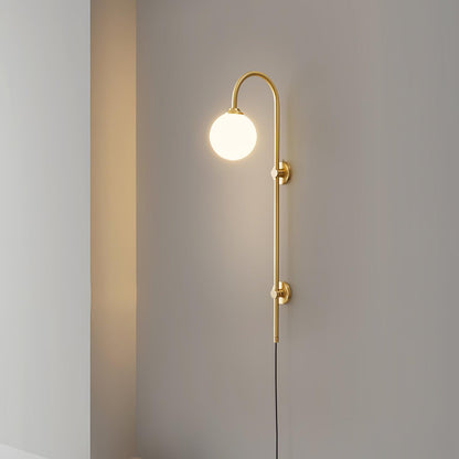 Globe Brass Plug-in Wall Sconce Wall lamp